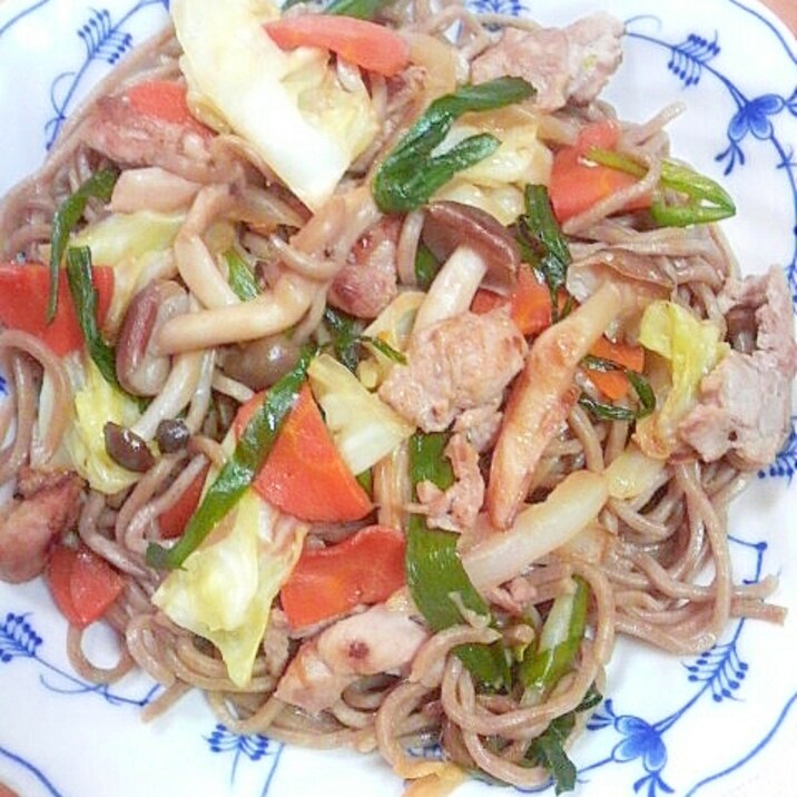 日本蕎麦とめんつゆで作る焼き蕎麦